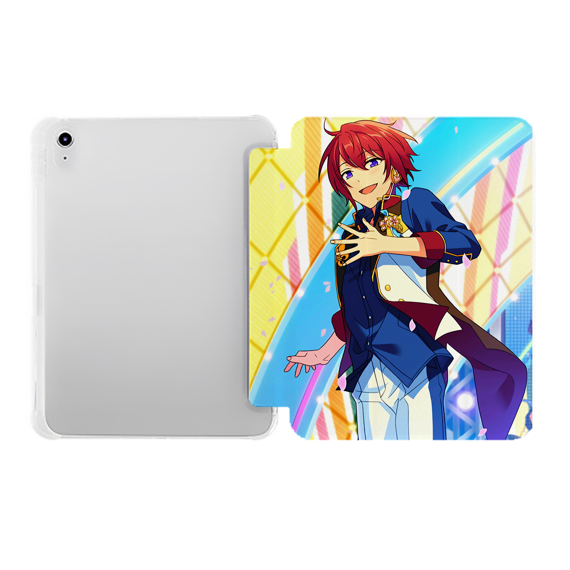 （画像用） あんさんぶるスターズ! Ensemble Stars IPad ケース ペン収納付き 三つ折りスタンド PUレザー×シリコン 対応機種9.5/10.5/10.9インチ